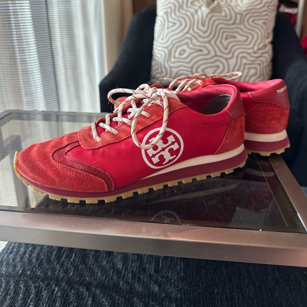 Tory Burch Vibrant Red Sneakers